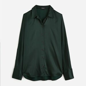 Madewell Relaxed Dolman Button-Up Shirt in Satin